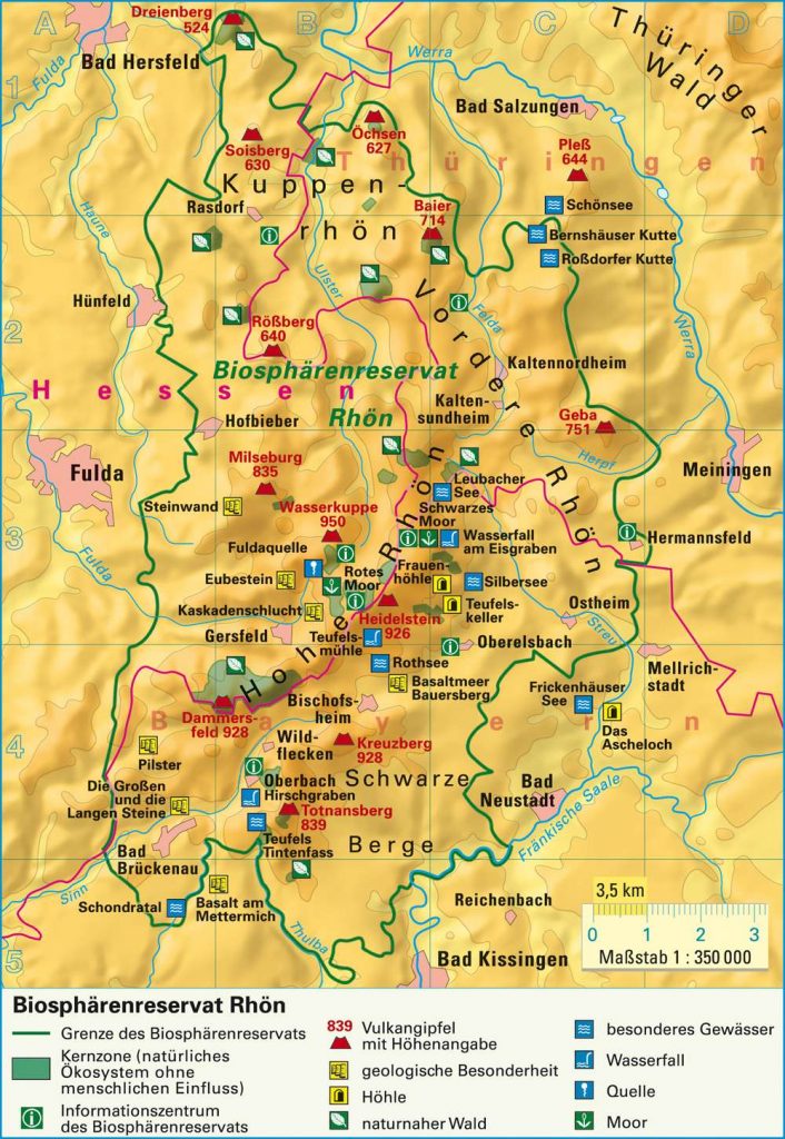 Karte Biosphärenreservat Rhön
